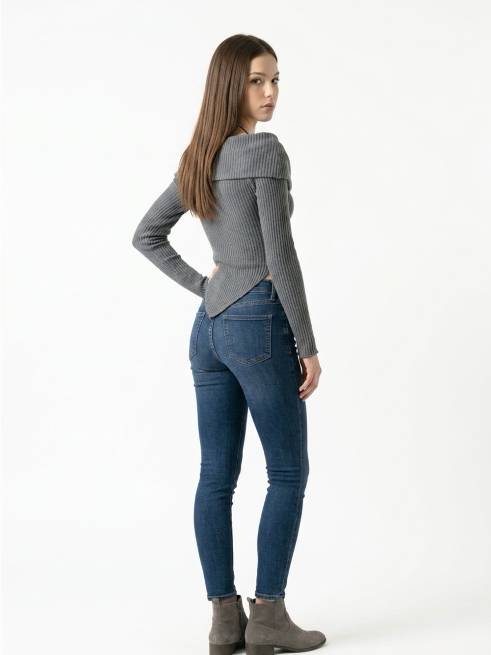 Classic High-Rise Dark Blue Skinny Jeans - Women